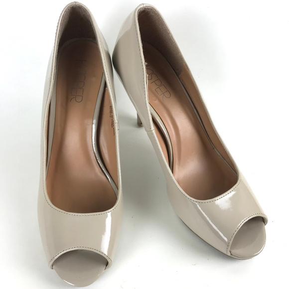 Kasper Peep Toe Heels Shoes Size 9 Women Beige - Picture 2 of 8